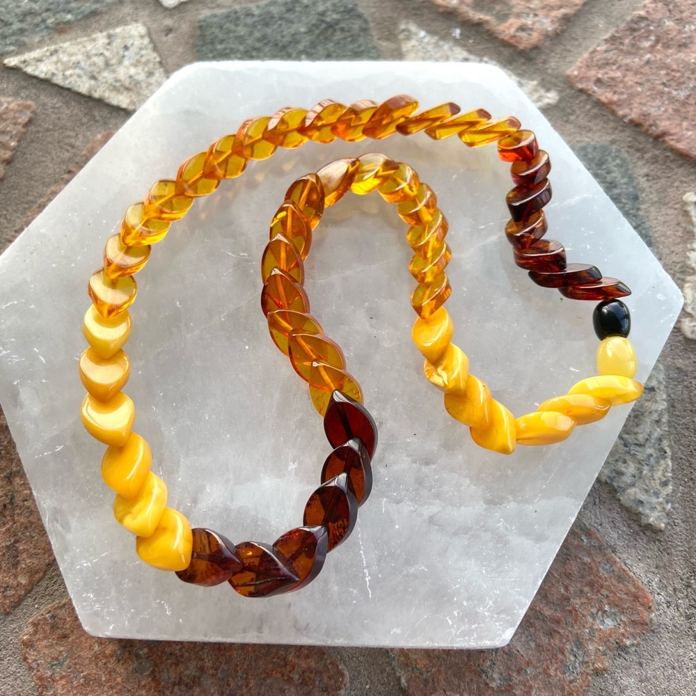 Genuine baltic amber choker boho necklace - Picture 8 of 12